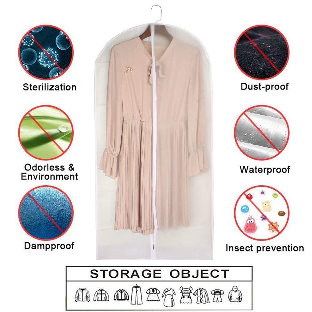 HomeClean full-length garment bag designed for long dresses and coats
