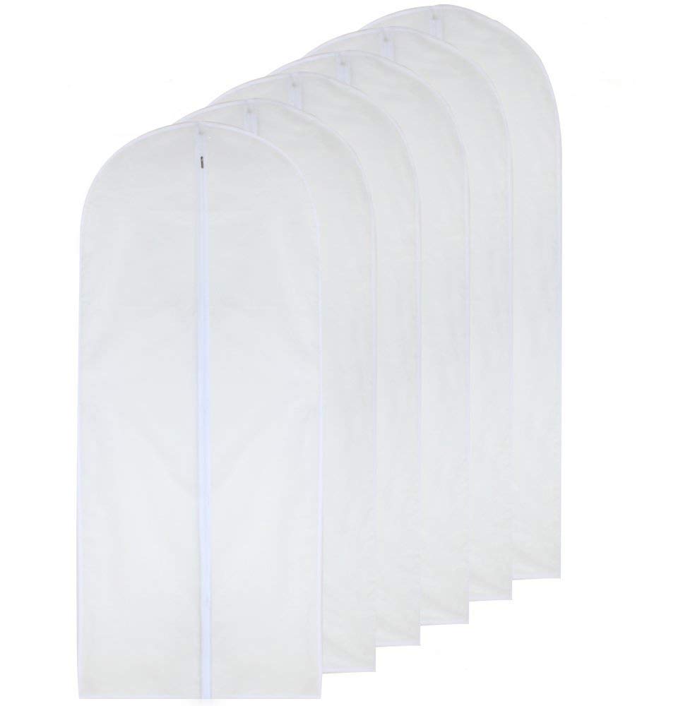 HomeClean clear 24x60 garment bag with full zipper for easy outfit access