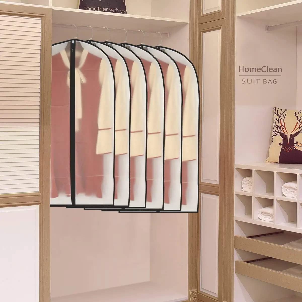 HomeClean garment bag foldable design for compact travel storage.