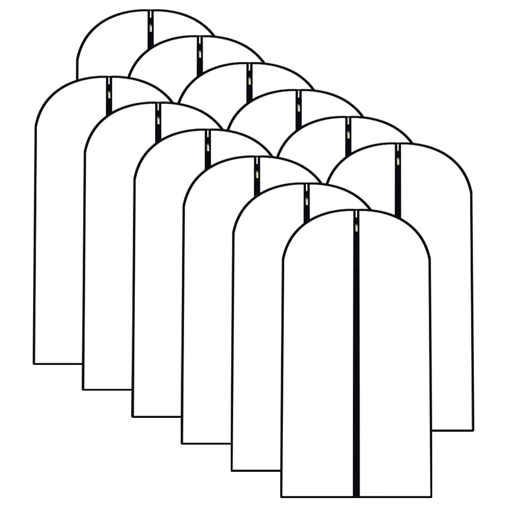 HomeClean garment bags 12-pack, transparent pack for easy wardrobe visibility and protection