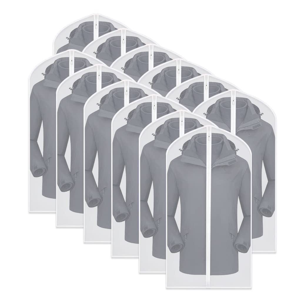 HomeClean garment bags set of 12 in 24x40 protects suits from dust and wrinkles