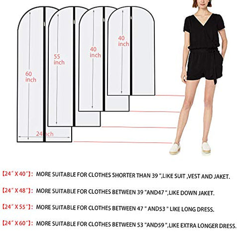 Waterproof and dustproof HomeClean garment bags protect outfits during storage