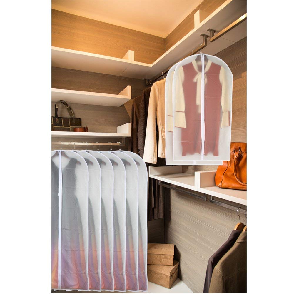 HomeClean six-pack garment bags ideal for organized wardrobe storage