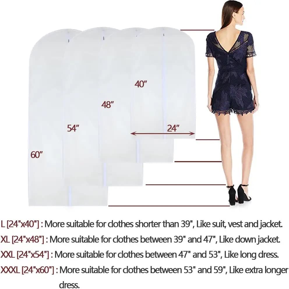 HomeClean zippered garment bag with full-length zipper for easy access