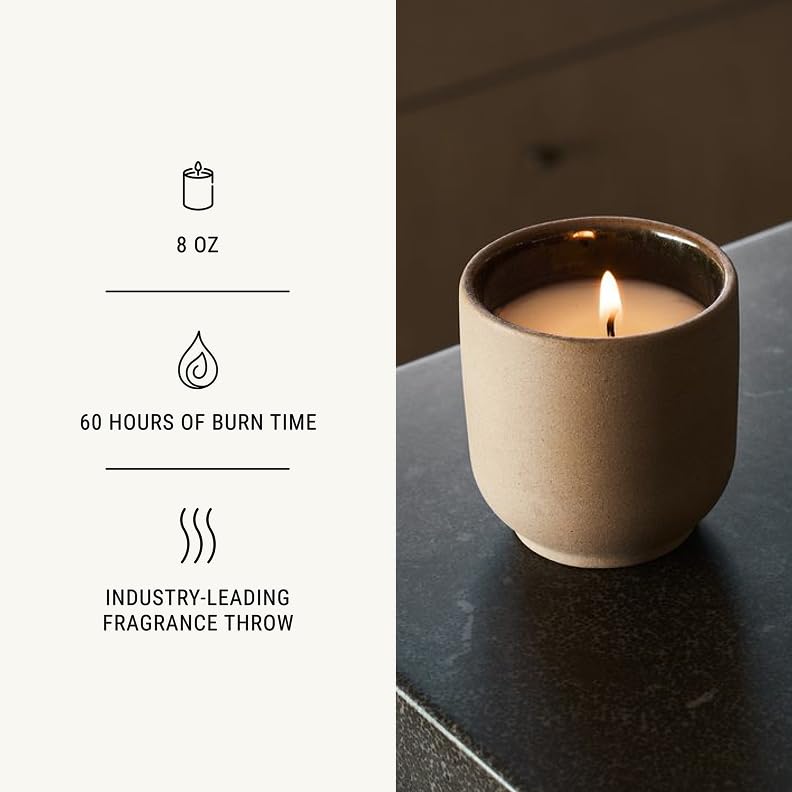 Homecourt Cece candle with organic cotton wick for steady flame.