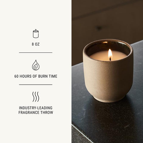Homecourt Cece candle with organic cotton wick for steady flame.