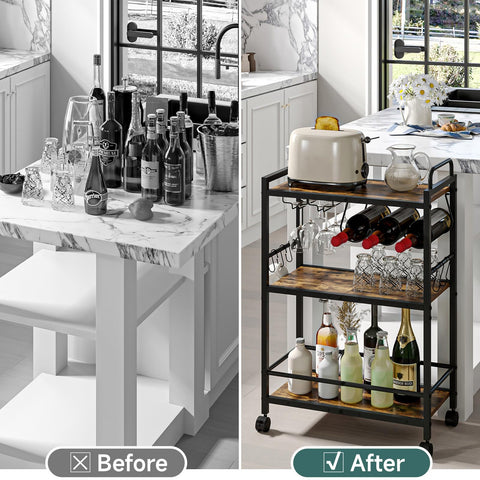 Homedawn guard rail protects bottles and glasses during transport.