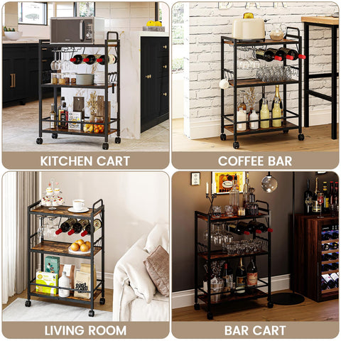 Homedawn microwave shelf design keeps small appliances within easy reach.
