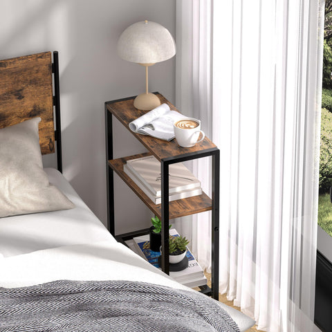 Homedawn narrow side table sturdy frame supports frequent use in living room or bedroom.