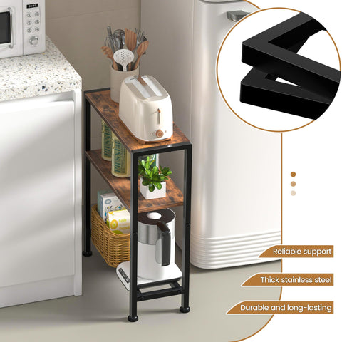 Homedawn narrow side table fits tight corners for bedside or sofa use.