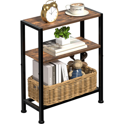 Homedawn narrow side table top surface, compact design saves space for drinks and essentials.