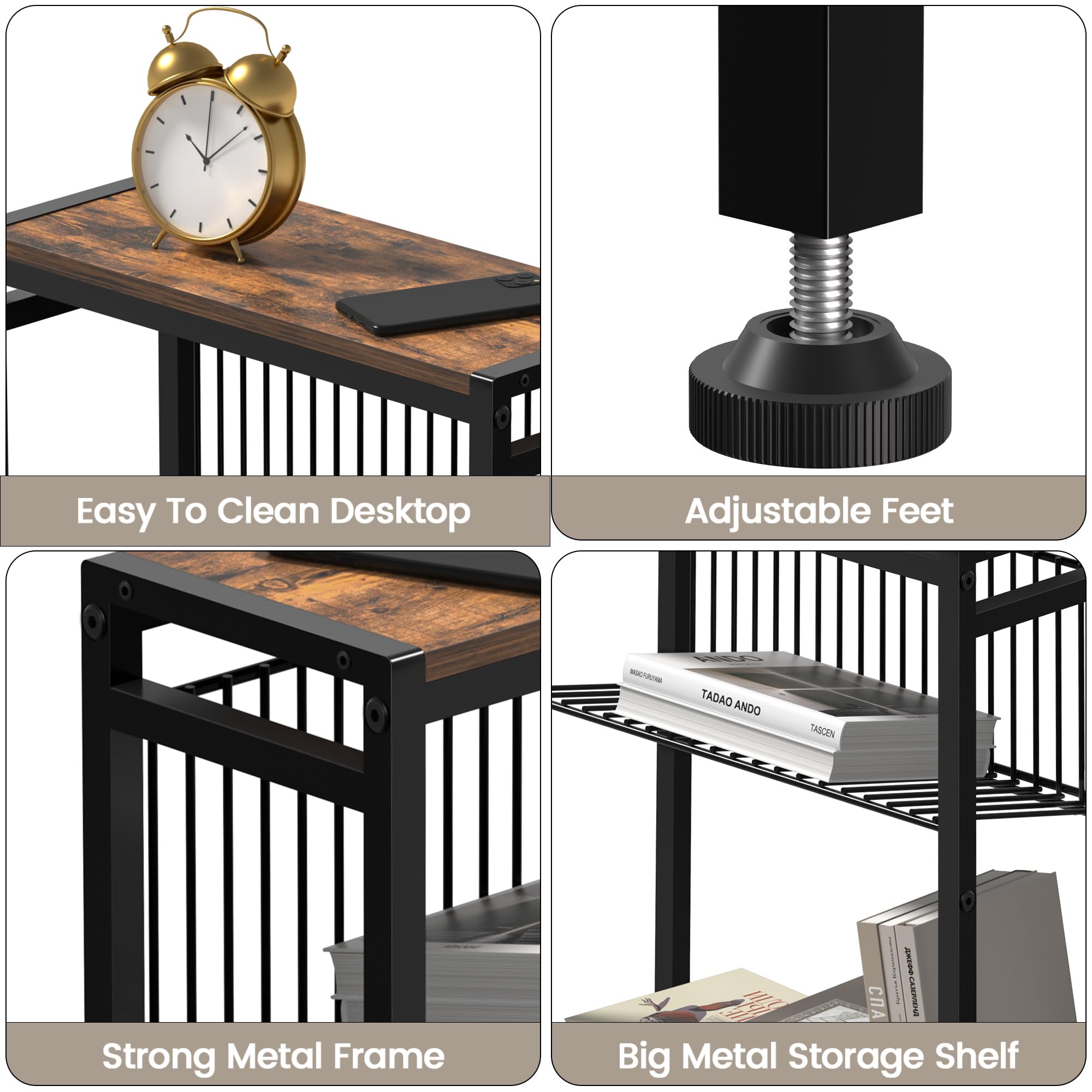 Homedawn rustic brown and black finish complements modern and vintage decor.
