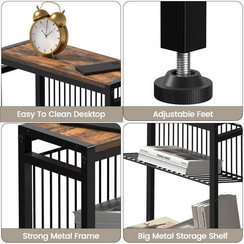 Homedawn rustic brown and black finish complements modern and vintage decor.