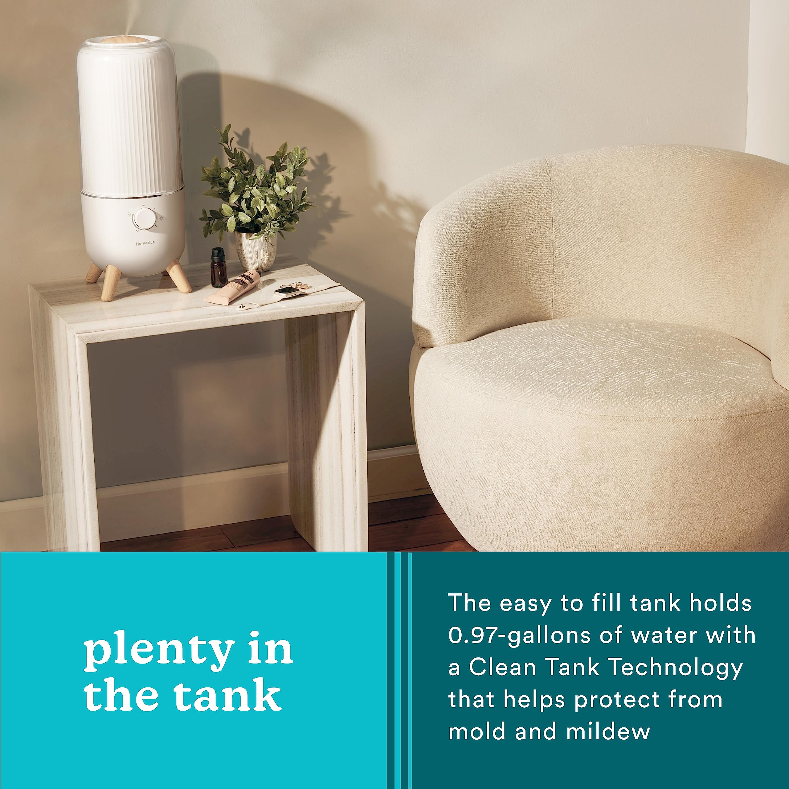 Homedics Demineralization Cartridge reduces mineral buildup in water.