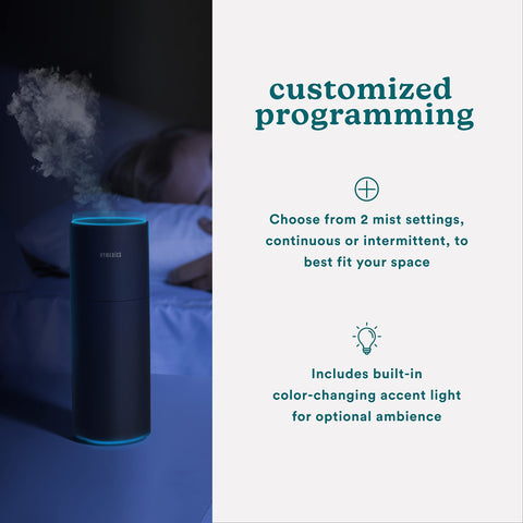 Homedics color changing light feature in dim mode for ambience
