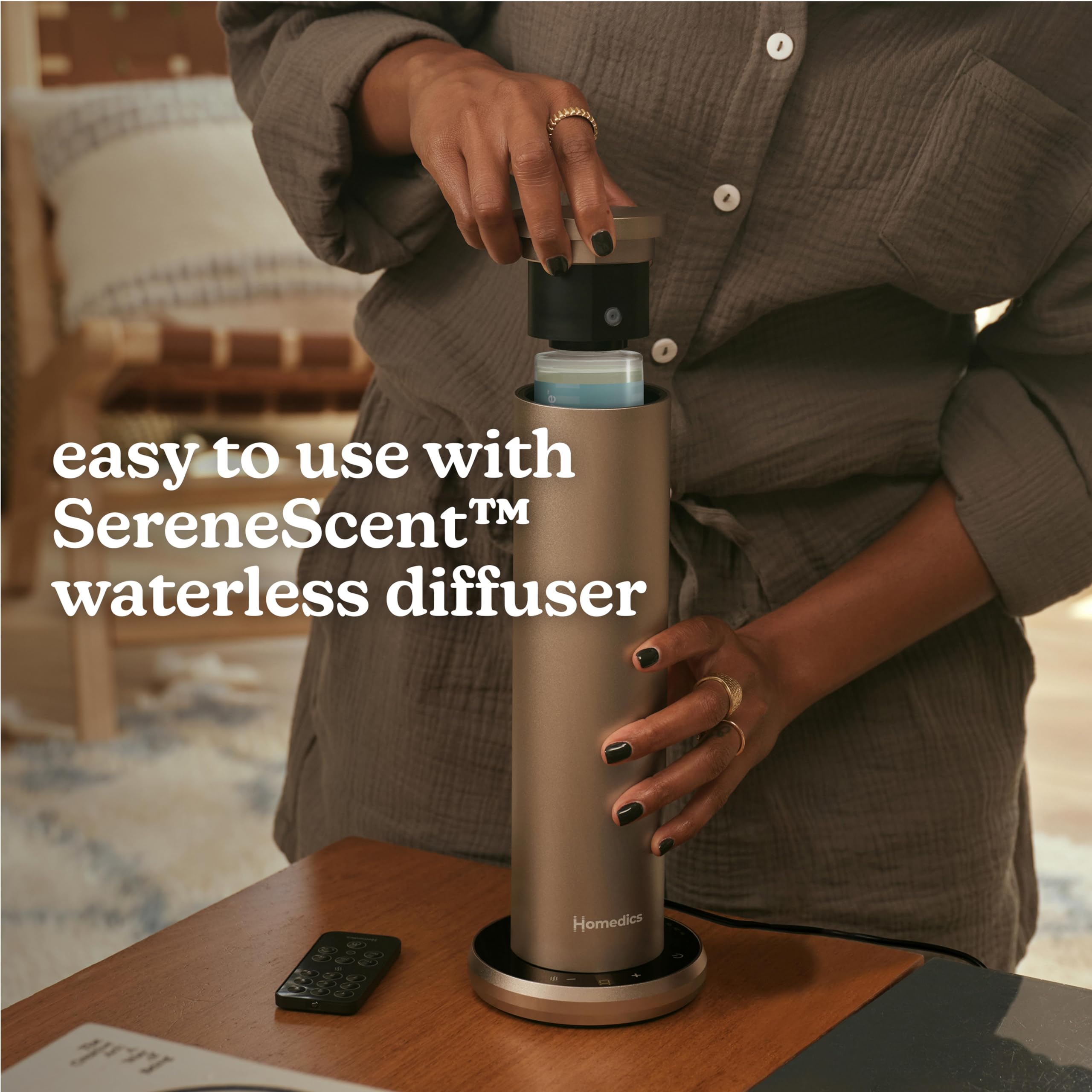 Homedics SereneScent spa-like room ambience created by fragrance.