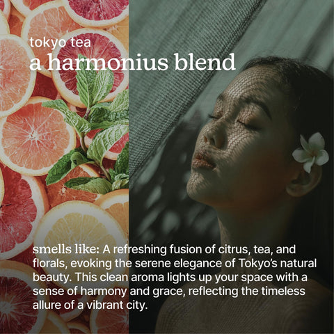 Homedics SereneScent Tokyo Tea bottle closeup showing crisp, hotel-inspired aroma.