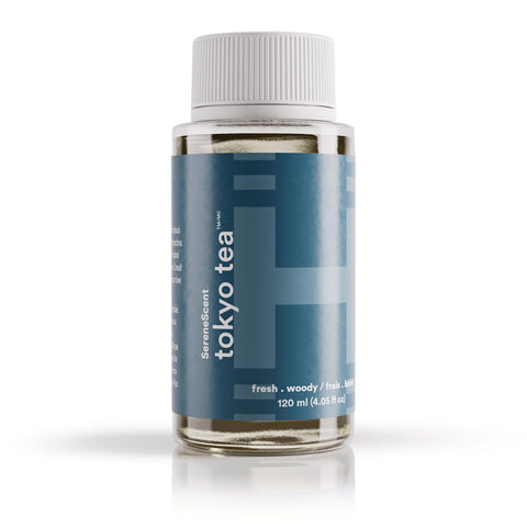 Homedics SereneScent Tokyo Tea bottle pour for effortless plug-and-play fragrance.