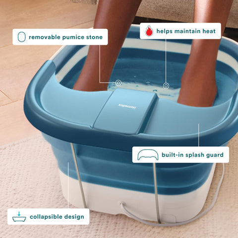 Homedics Smart Space Bubble Mate Foot Spa stimulating bubble massage for tired feet.
