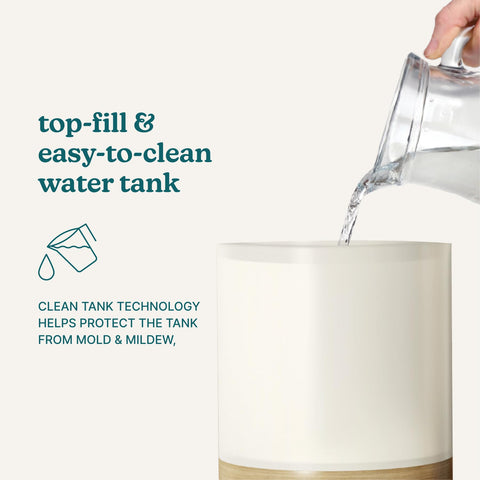 Top-fill 0.66-gallon tank on Homedics humidifier for easy refills