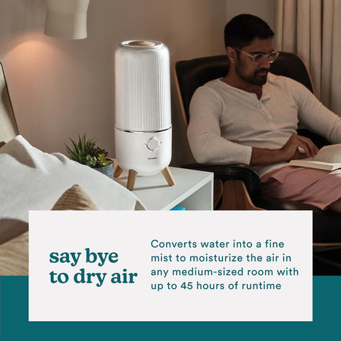 Homedics unit runs up to 45 hours on a single fill.