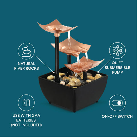 Homedics fountain base and components ready for setup