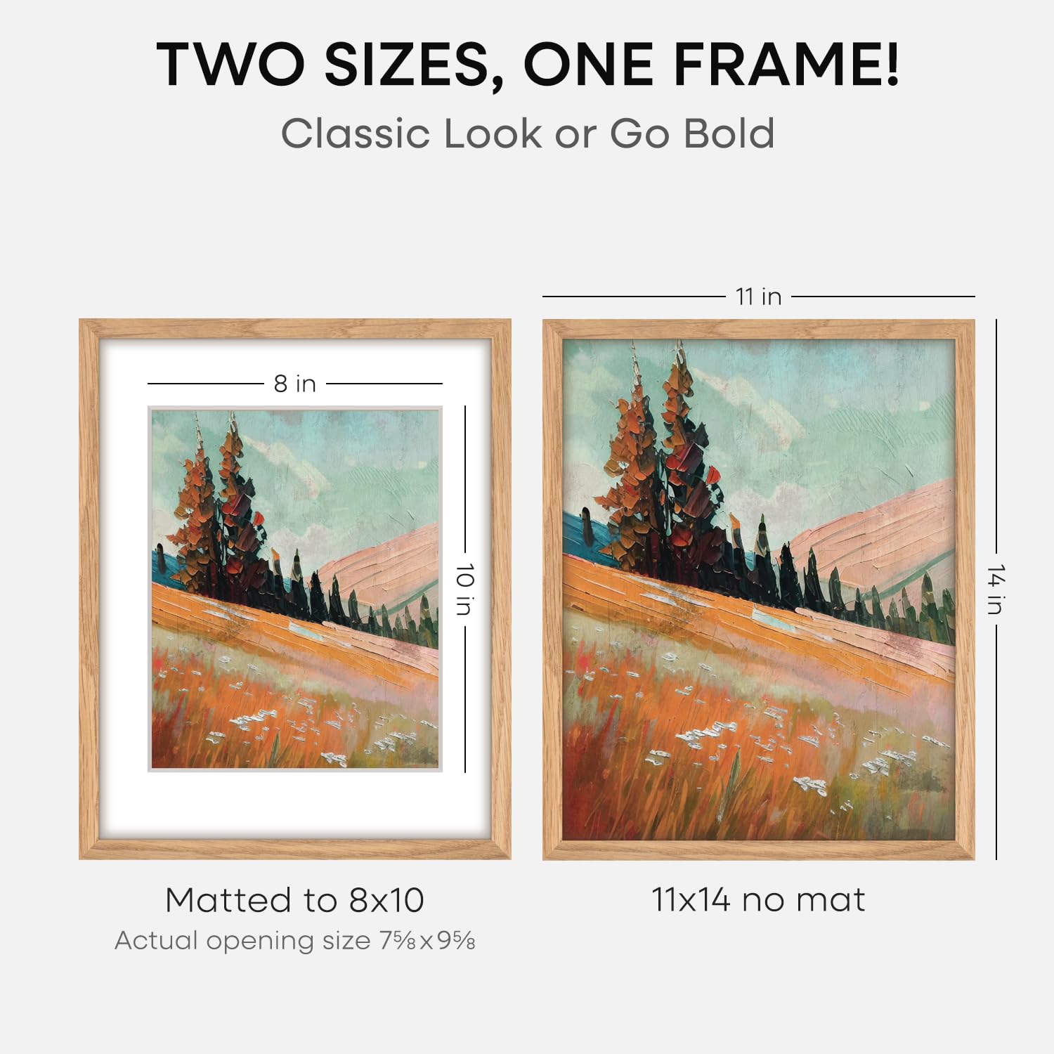 Homeforia 11x14 with 8x10 mat emphasizes negative space for a refined display
