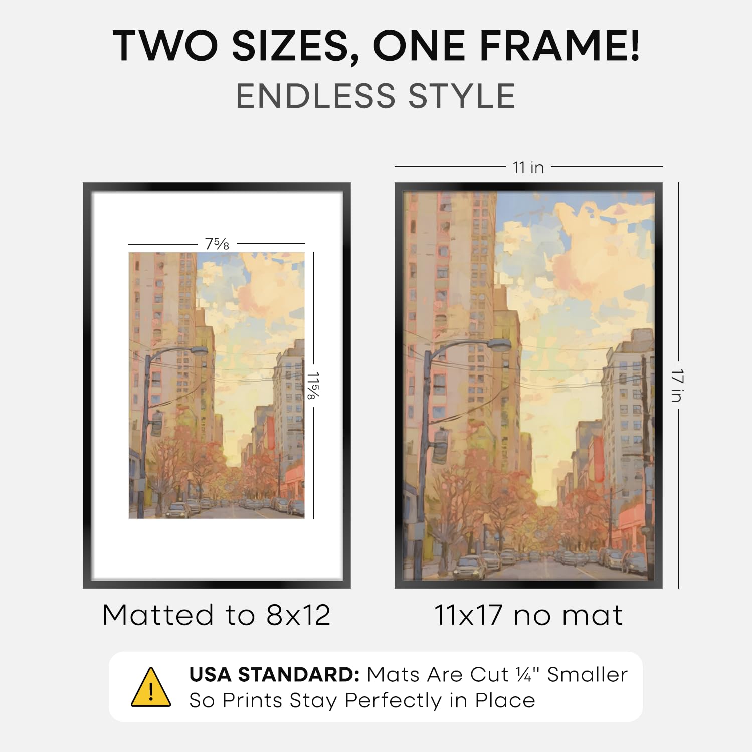 Homeforia 11x17 frame edge-to-edge option for bold posters.