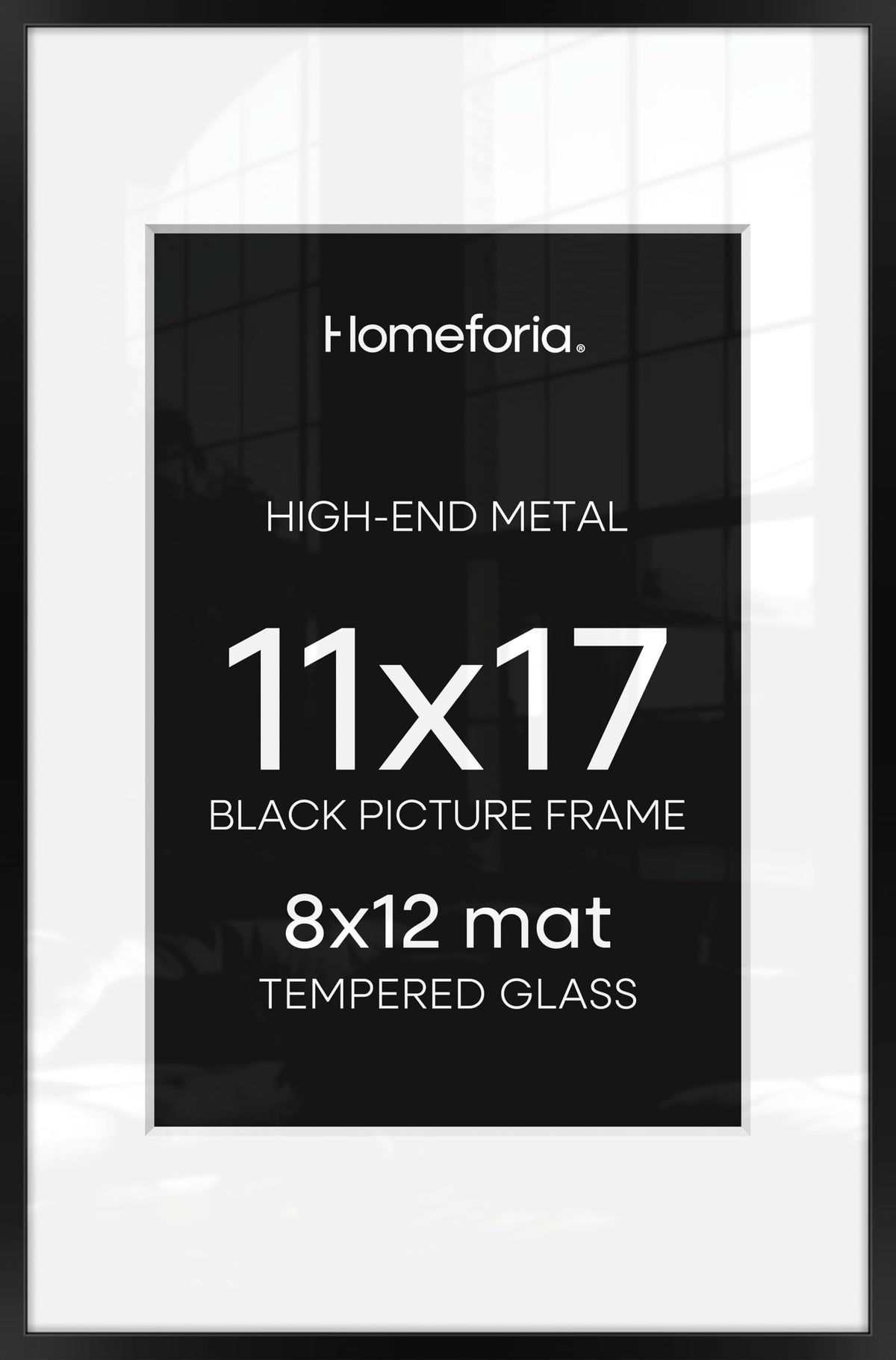 Homeforia 11x17 frame with matte black front for modern decor.