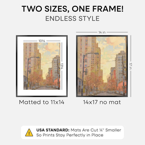 Homeforia 14x17 frame black tempered-glass front preserves sharp image clarity