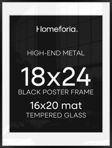 Homeforia 18x24 frame in black with clean, contemporary lines for wall display