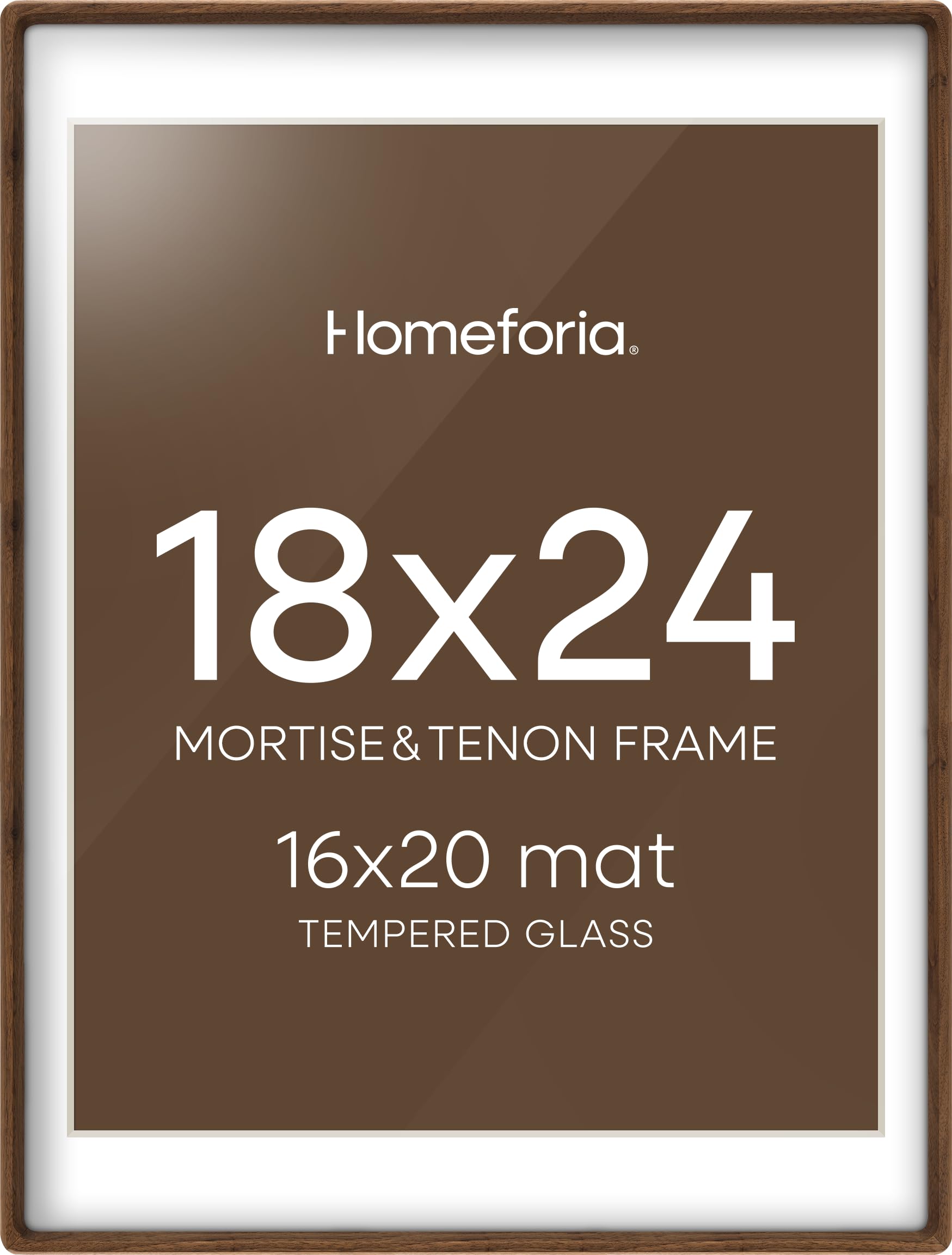 Homeforia 18x24 brown wood frame ready for wall display