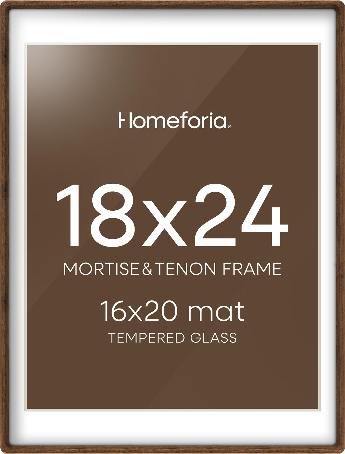 Homeforia 18x24 brown wood frame ready for wall display