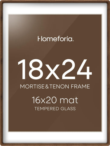 Homeforia 18x24 brown wood frame ready for wall display