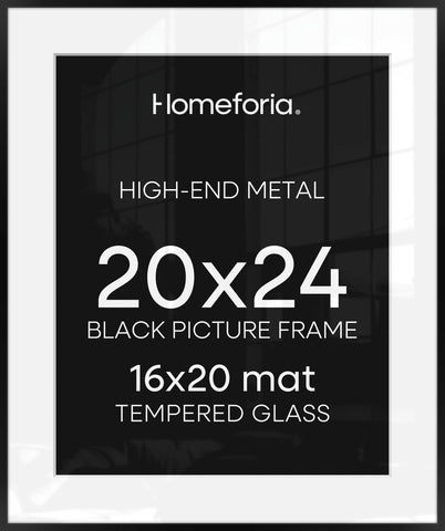 Homeforia 20x24 matte black frame front view for a clean, modern display.