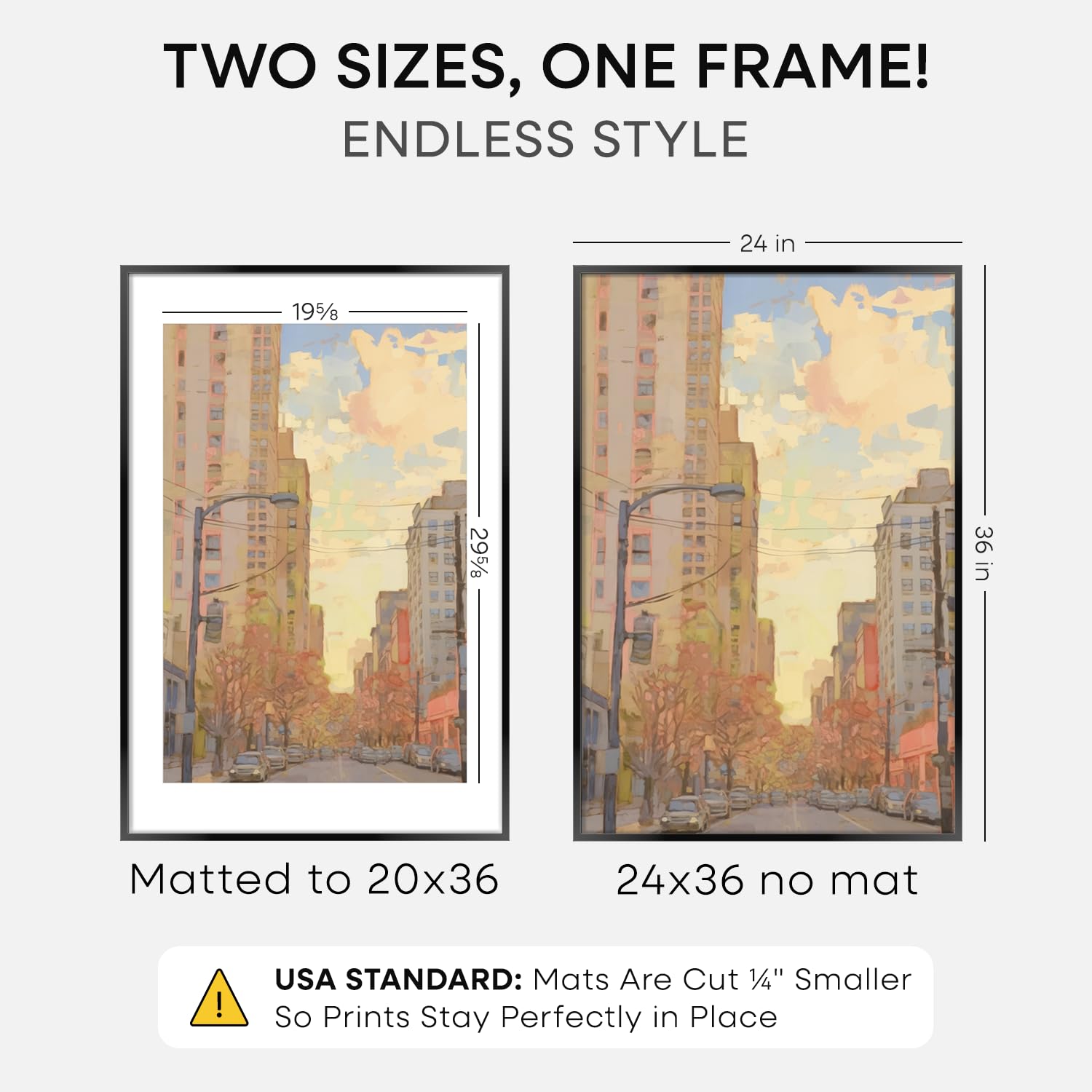 Homeforia 20x30 white mat option enhances image negative space.
