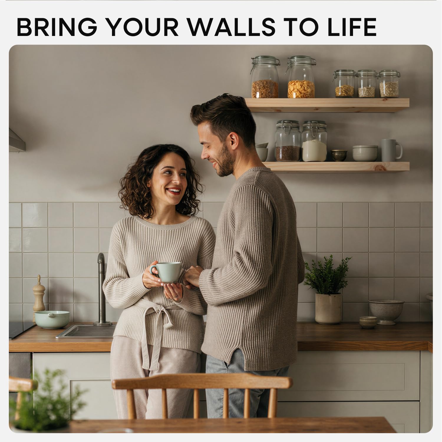 Homeforia natural wood floating shelf wall mount highlights hidden bracket and flush-to-wall fit.
