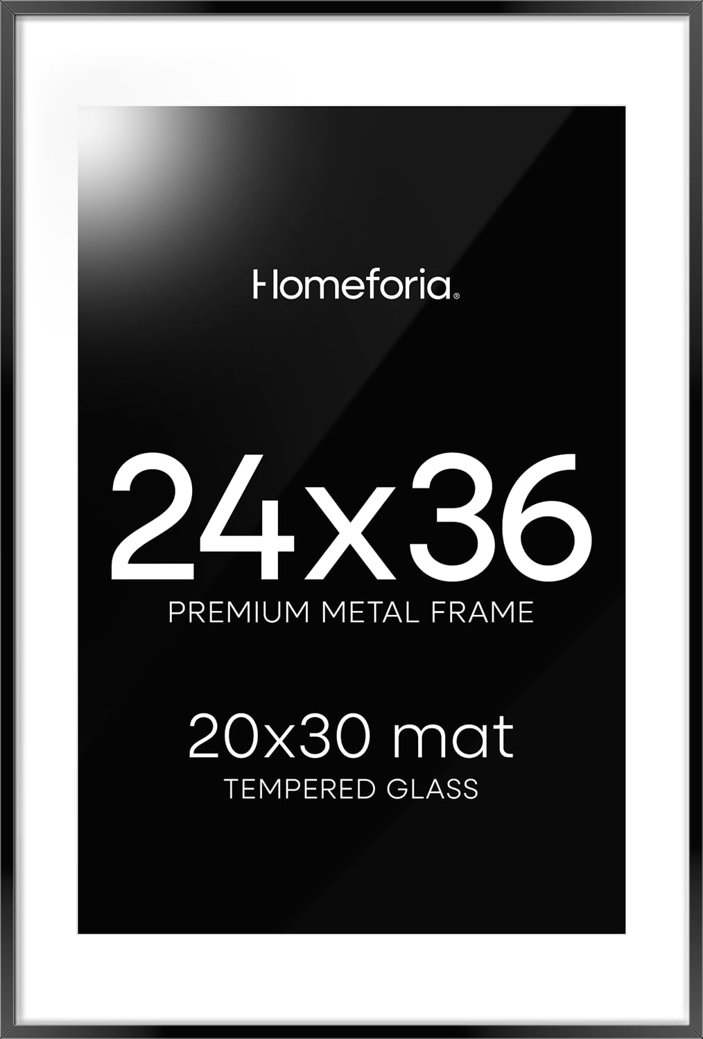 Homeforia 24x36 black matte frame for modern displays.
