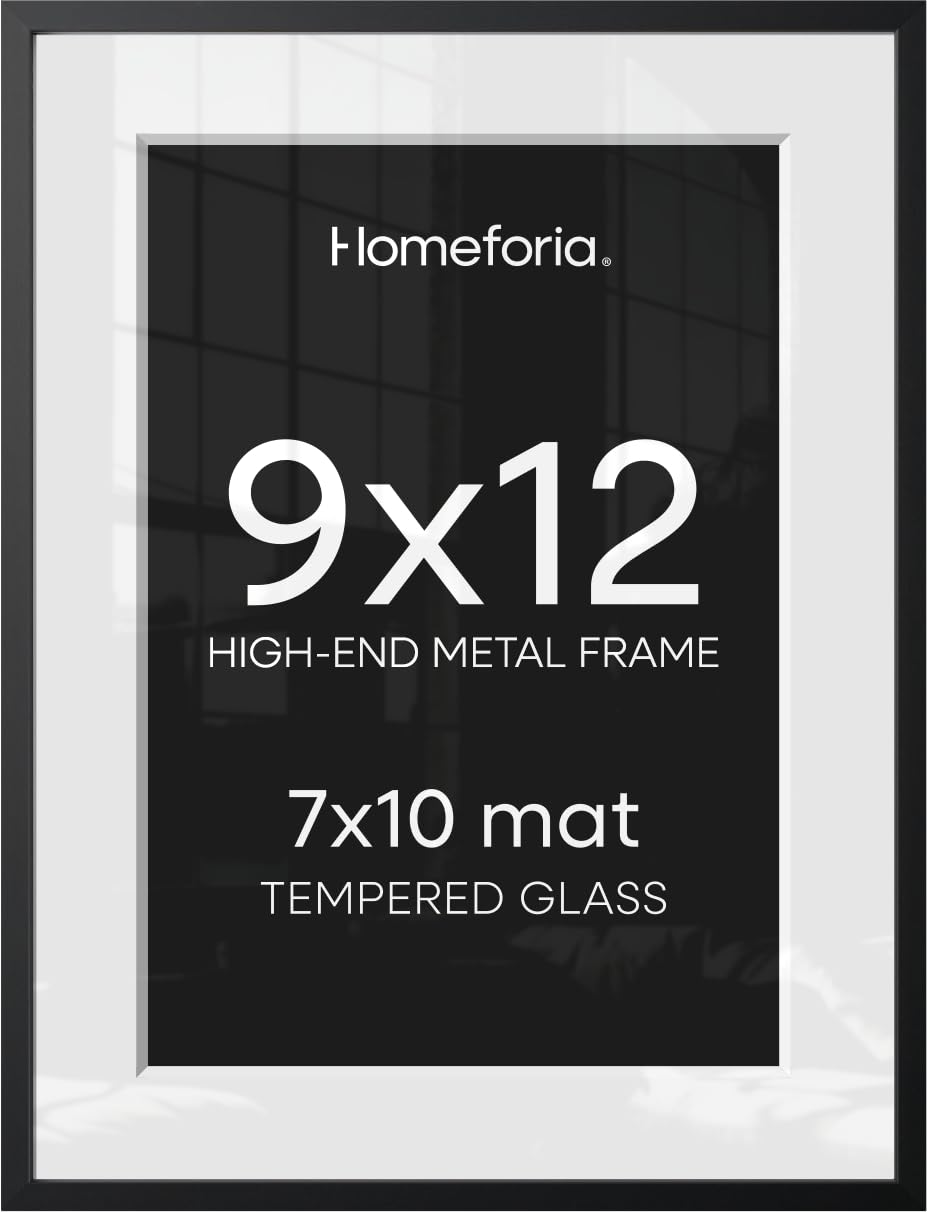 Homeforia 9x12 black matte aluminum frame front view for a modern look.