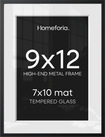 Homeforia 9x12 black matte aluminum frame front view for a modern look.