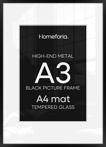 Homeforia A3 picture frame black, front view, modern display appeal