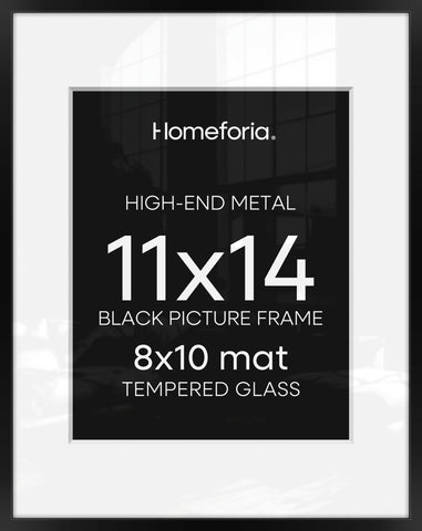 Homeforia Black 11x14 frame front view with modern matte finish for gallery-ready display
