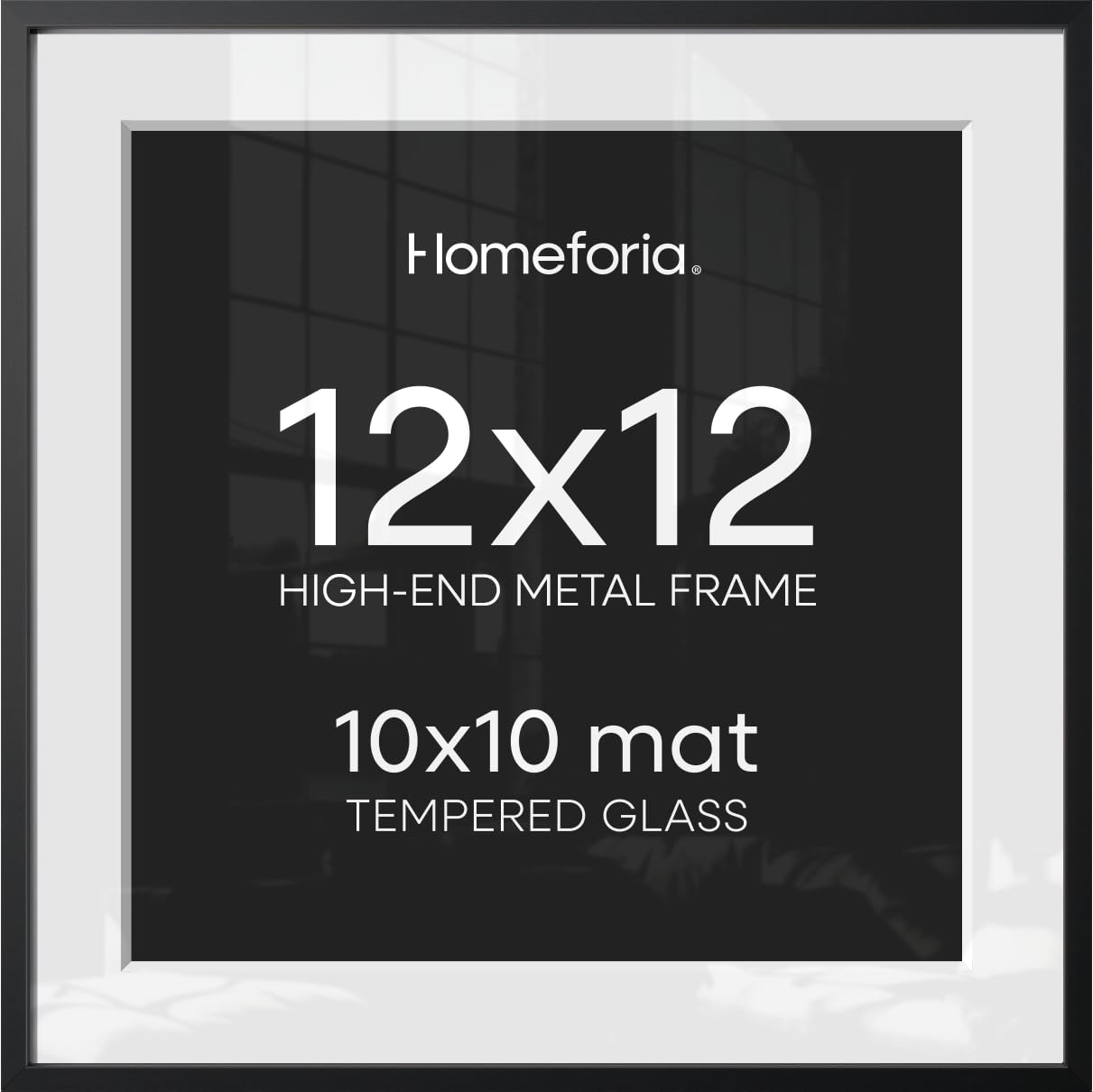 Homeforia Black 12x12 frame front view for gallery-ready photos
