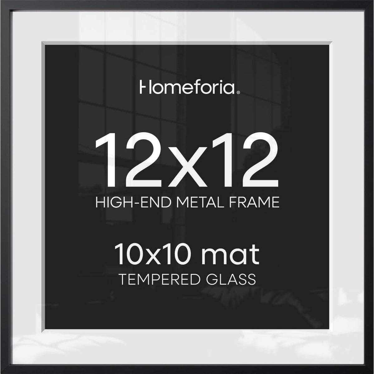 Homeforia Black 12x12 frame front view for gallery-ready photos