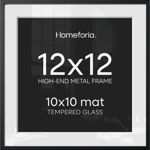 Homeforia Black 12x12 frame front view for gallery-ready photos