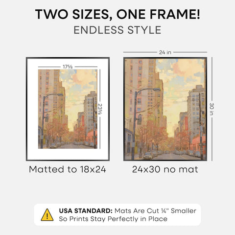Homeforia frame with mat 18x24 detail showing gallery-style negative space.