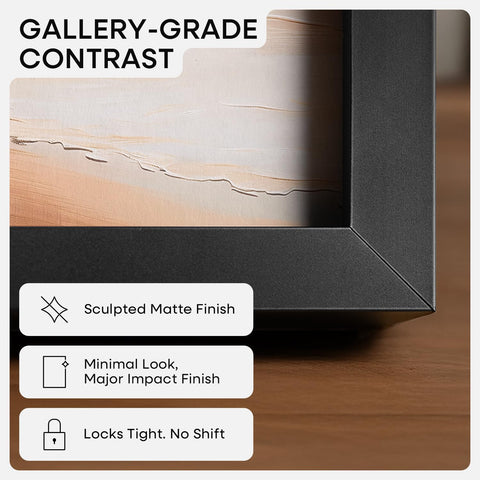 Homeforia matte black frame highlighting mat detail for gallery precision.