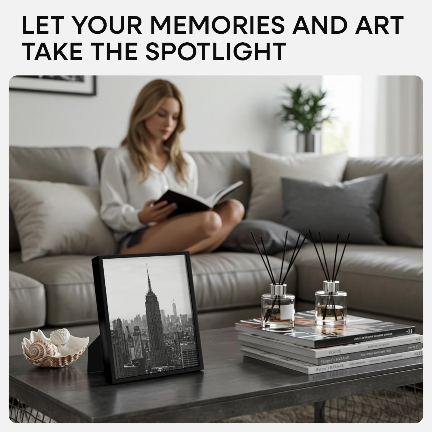 Homeforia frame 8.5 x 11 with 6 x 8 mat for negative space.