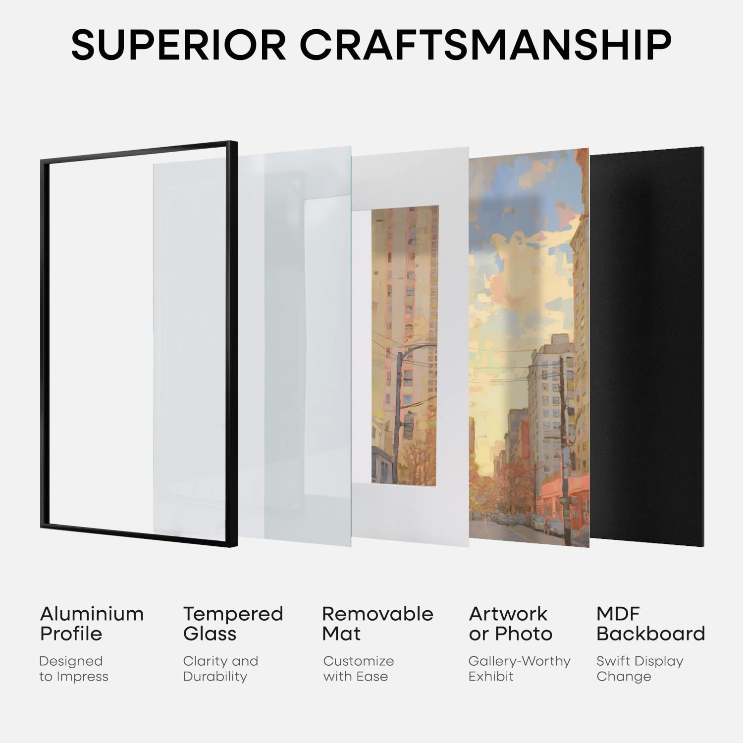 Homeforia table-top display-ready frame with built-in stand.