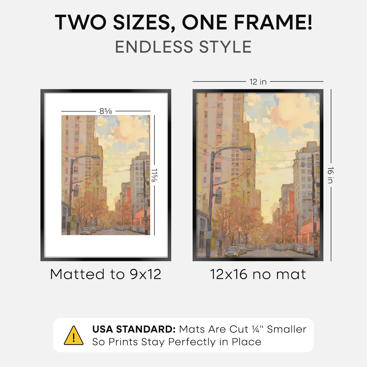 Homeforia white mat 9x12 setup creates breathing room around print
